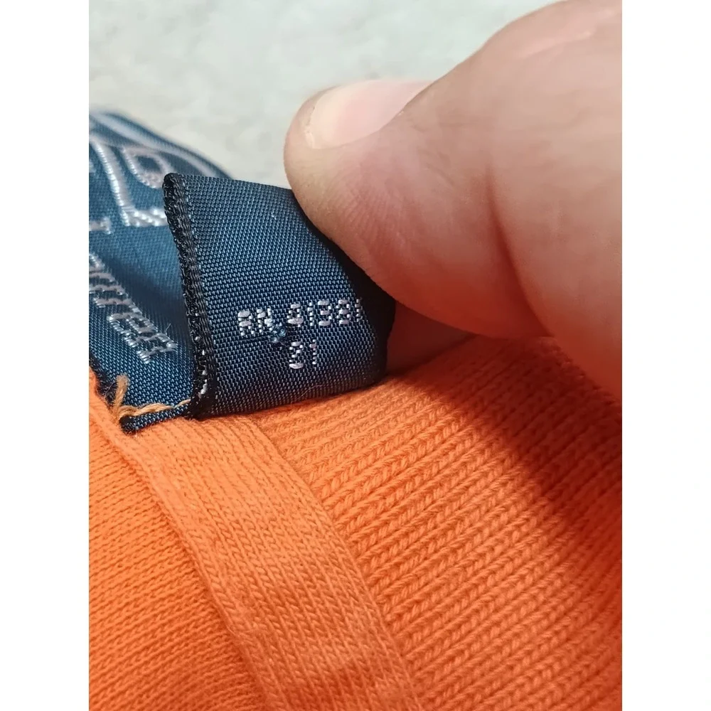 Polo Ralph Lauren Shirt Mens L Short Sleeve Orange Polo Green Pony Custom Fit.